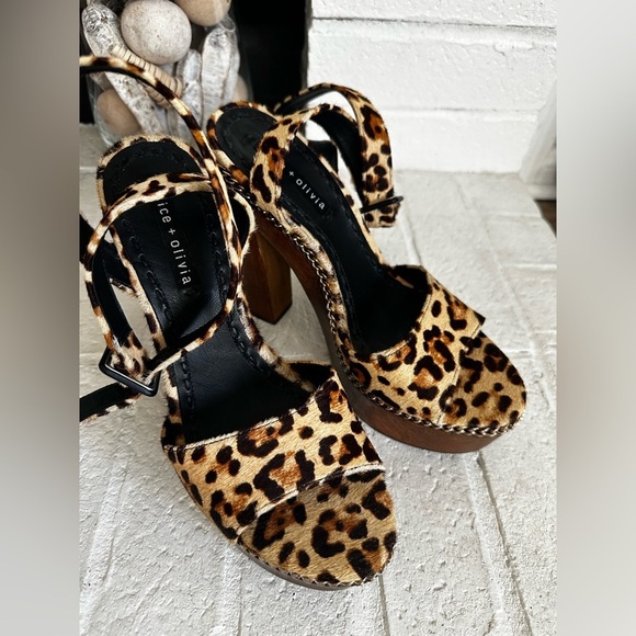 Alice + Olivia Faira Leopard Block Heels. Size 9 Retail- $650 - Picture 4 of 14